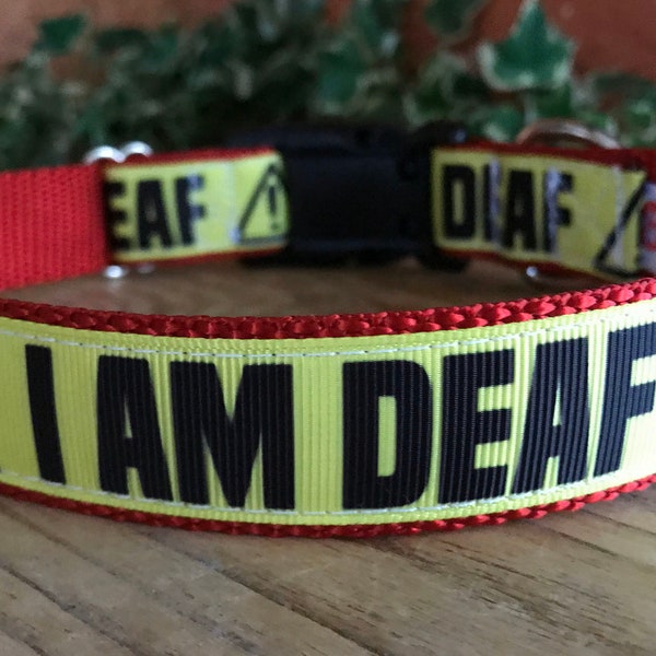 I Am Deaf Dog Collar Etsy