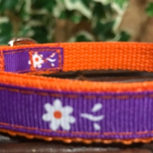 Cat or Small Dog Purple Daisies Collar