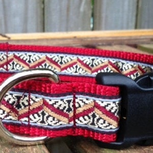 Red, Tan and Black Chevron Collar