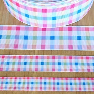 Pink and Blue Plaid Dog Collar