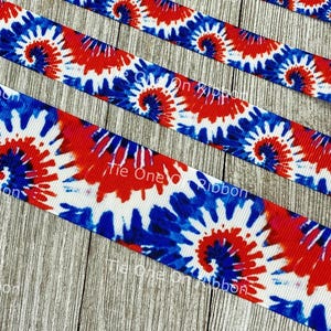 1" and 1.5" Patriotic Tie-Dye Dog Collar