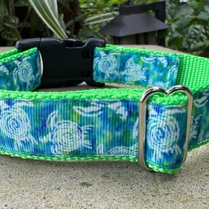 1" or 1.5" Sea Turtles Dog Collar