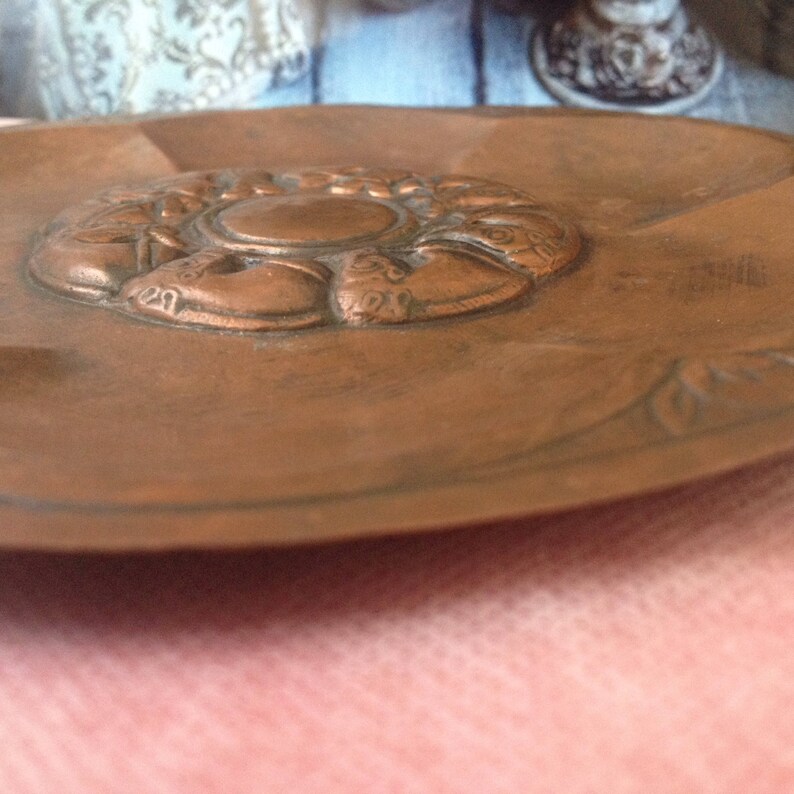 Vintage Engraved Copper Plate Decorative Hanging Plate Hand Etsy