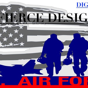 USA Distressed Flag US Air Force TEMPLATE