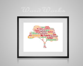 family tree word art etsy