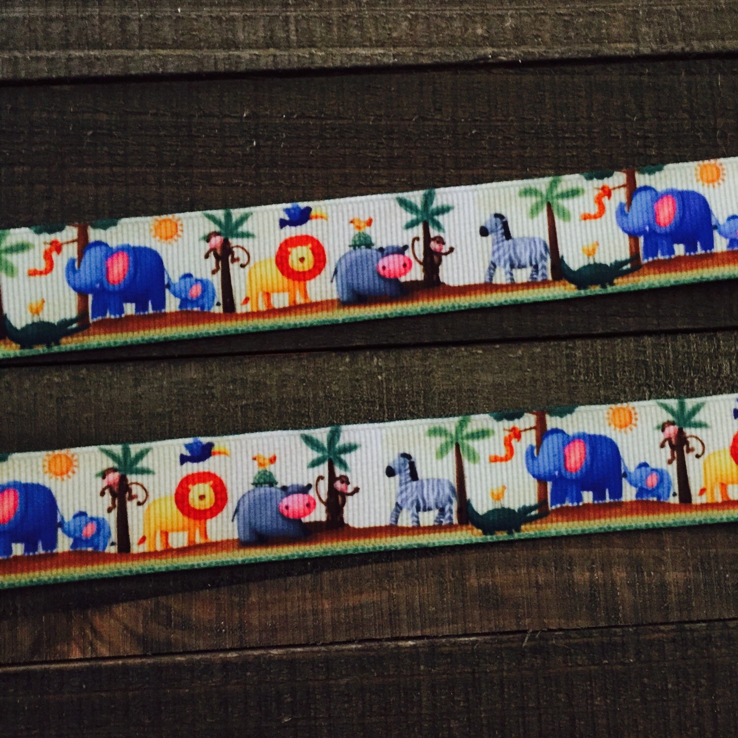 Jungle Ribbon Elephant Ribbon Lion Ribbon Zebra Ribbon Etsy