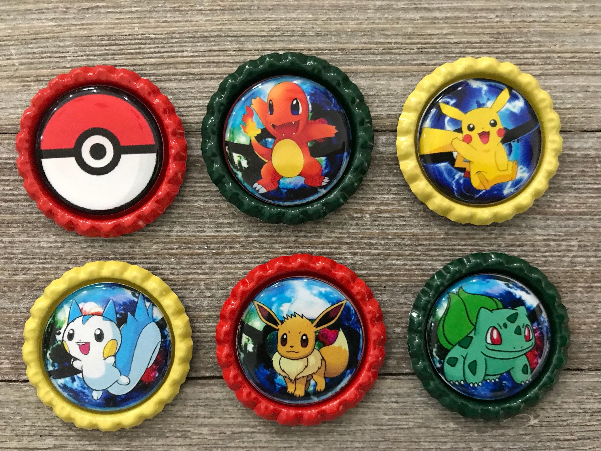 Pokemon Go Bottle Caps Finished Bottle Caps Pokemon Etsy
