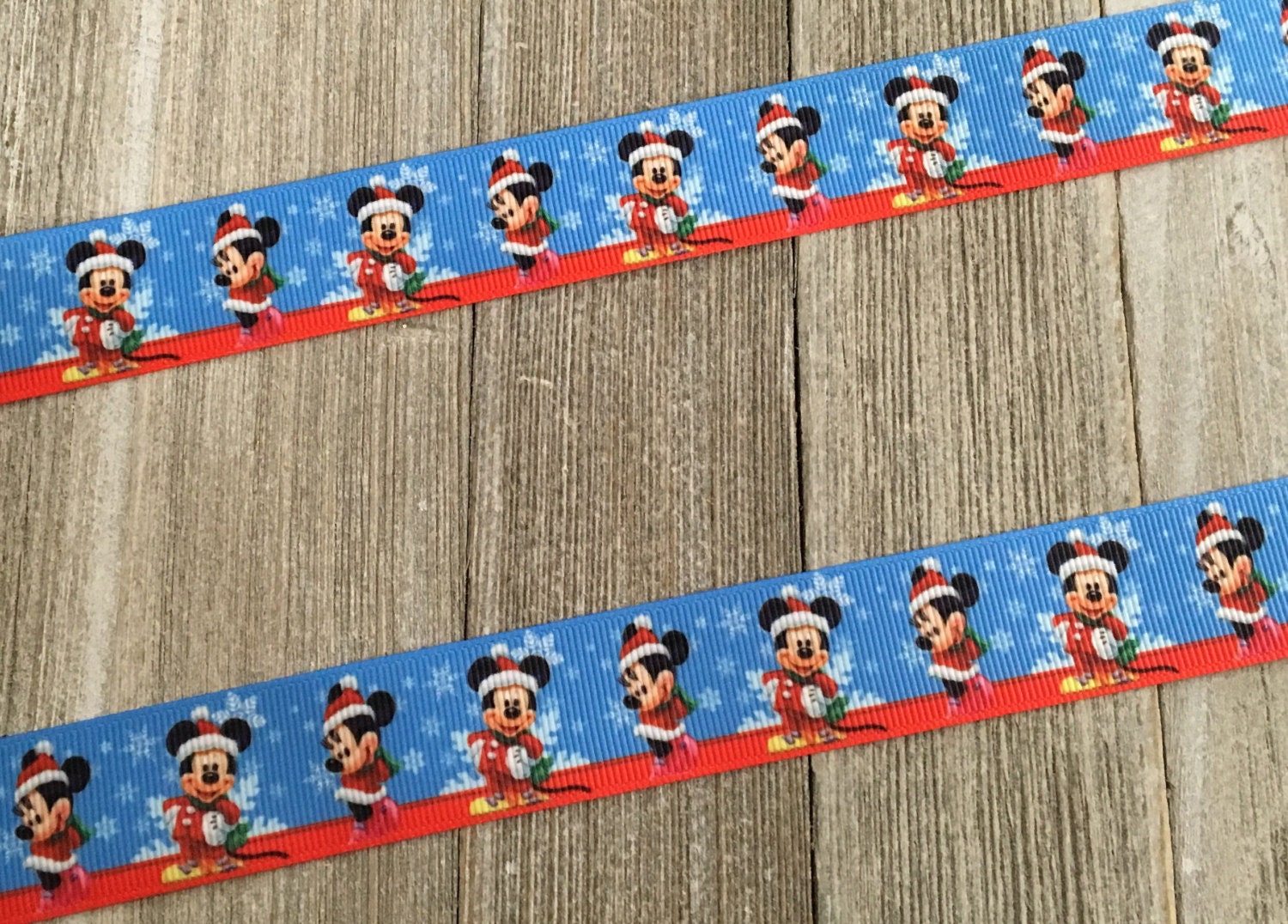 Mickey Mouse Christmas Ribbon Etsy