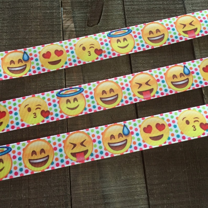 Emoji Ribbon Emojicon ribbon Smiley Ribbon Etsy