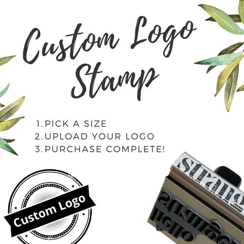 Custom Logo Stamp Business Card Stamp Logo Rubber Stamp Etsy