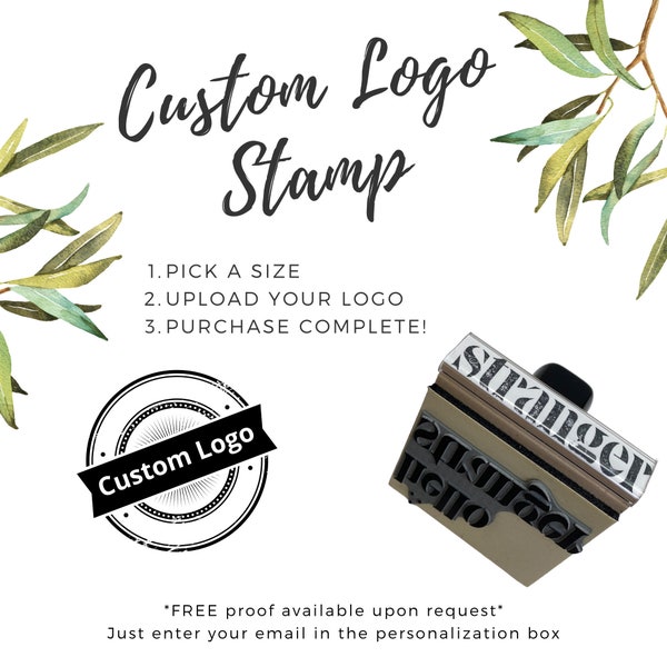 Custom Logo Rubber Stamp, Brand your business, Upload your own logo, Wooden Rubber Stamp, Custom Logo Stamp, High Quality Rubber Stamp