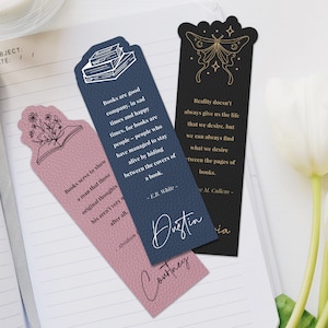 Personalized Leather Bookmark | Personalized Bookmark | Timeless Keepsakes for Book Lovers | Personal Quote Bookmark | Birthday Gift