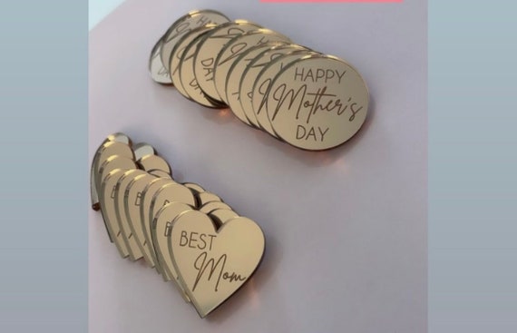 10 topper per cupcake con scritta Happy Mother's Day, in