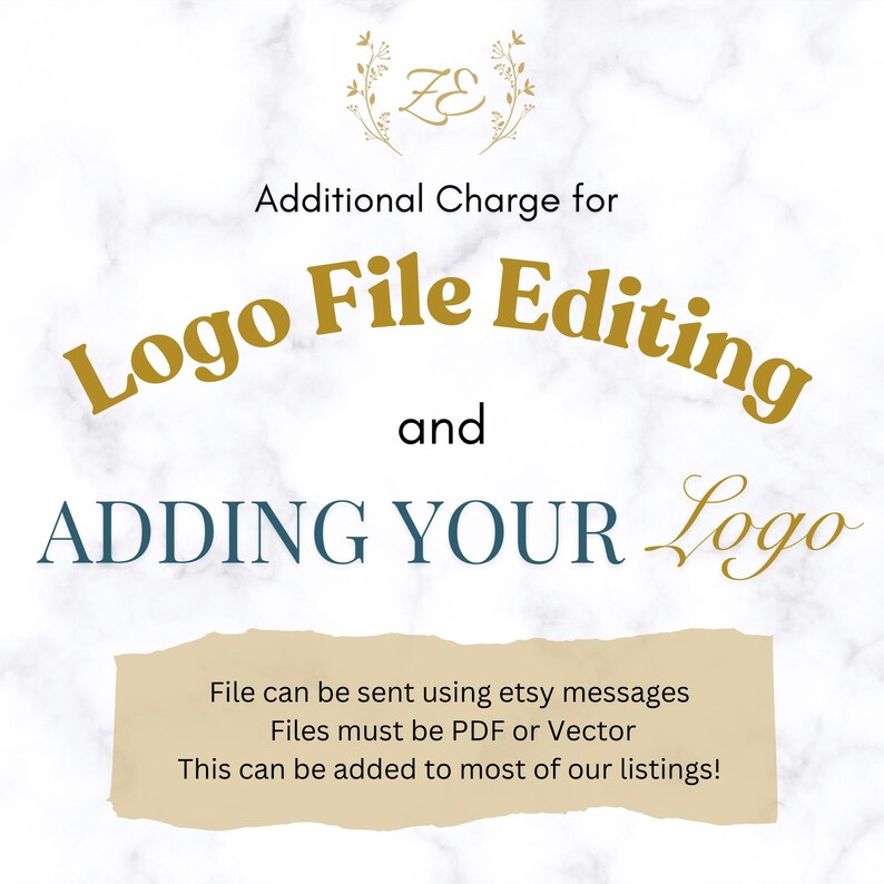 Custom Logo Charge, File Editing Fee - Etsy