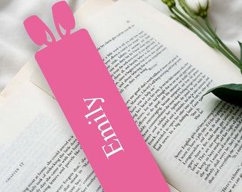 Easter Bookmark, Leather bookmark, Bunny bookmark, Custom name bookmark, Custom bunny bookmark, Personalized name bookmark, engraved bunny