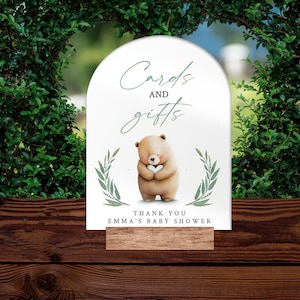Babydieren babyshower tafelborden, aangepaste babyshowerdecoraties, bord desserttafel, kaarten en cadeaubord, babydieren thema, tafelbord