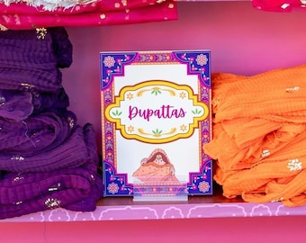 Mehndi Station Signs, UV Printed Foam Signs for Henna Night, South Asian Wedding Decor