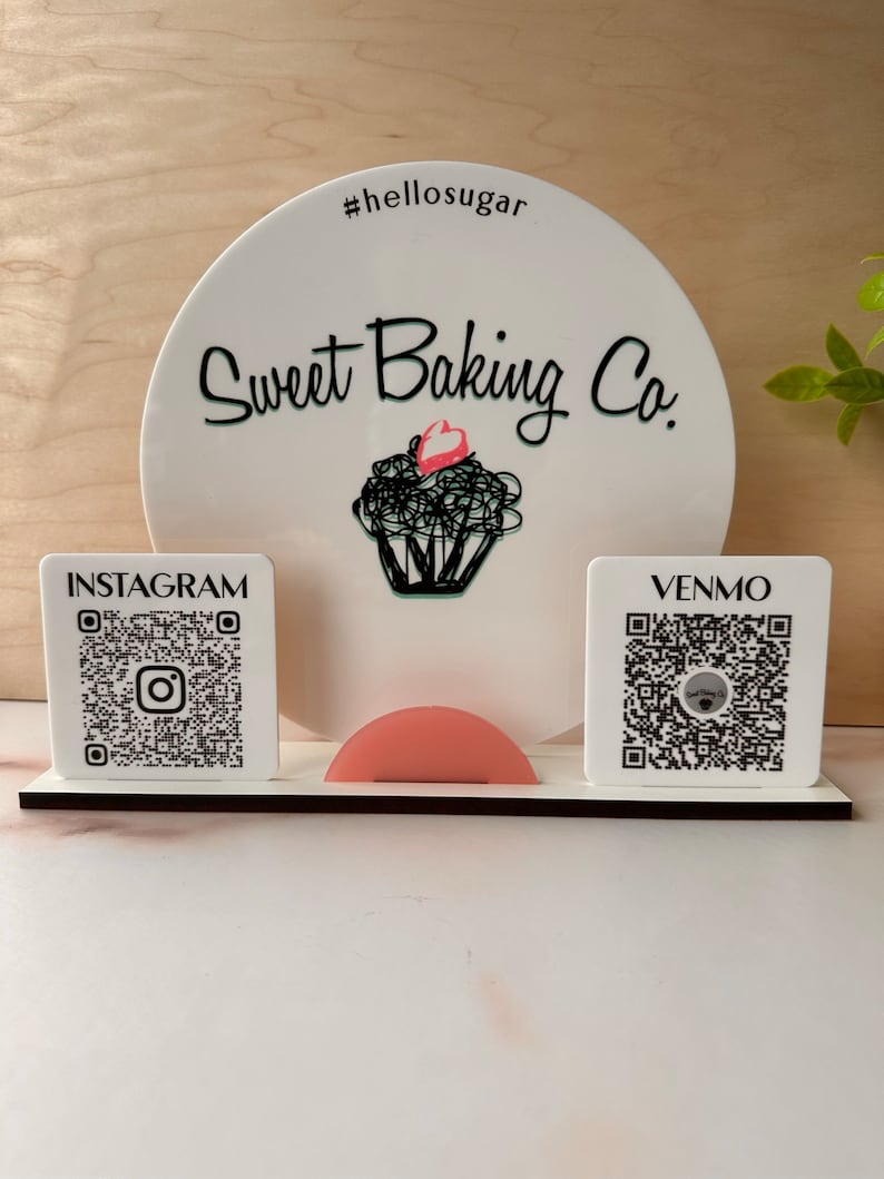 Round QR Code Sign | Small Business Sign | Instagram Sign | Business ...