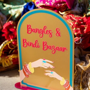 Bangles & Bindi Bazaar Sign | Sangeet Sign | Sangeet Decor | Mehndi Decor | Mehndi and Sangeet Sign | Indian Wedding | Jaggo | Haldi Party