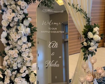 Floor Length Mirror Decals for Wedding, Decals Only for Mirror Welcome Sign