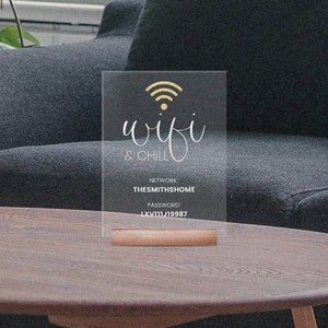 Personalized Wooden Wifi Sign, Wifi Password Sign, Business Wifi Sign, Wifi Network Password Engraved Sign, Wooden Sleek Wifi Sign bild 5