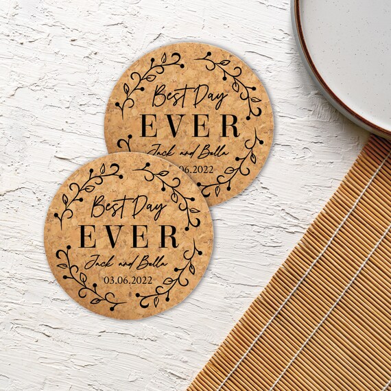 Bulk Cork Coasters, Personalized Bulk Cork Coaster for Weddings and Parties  