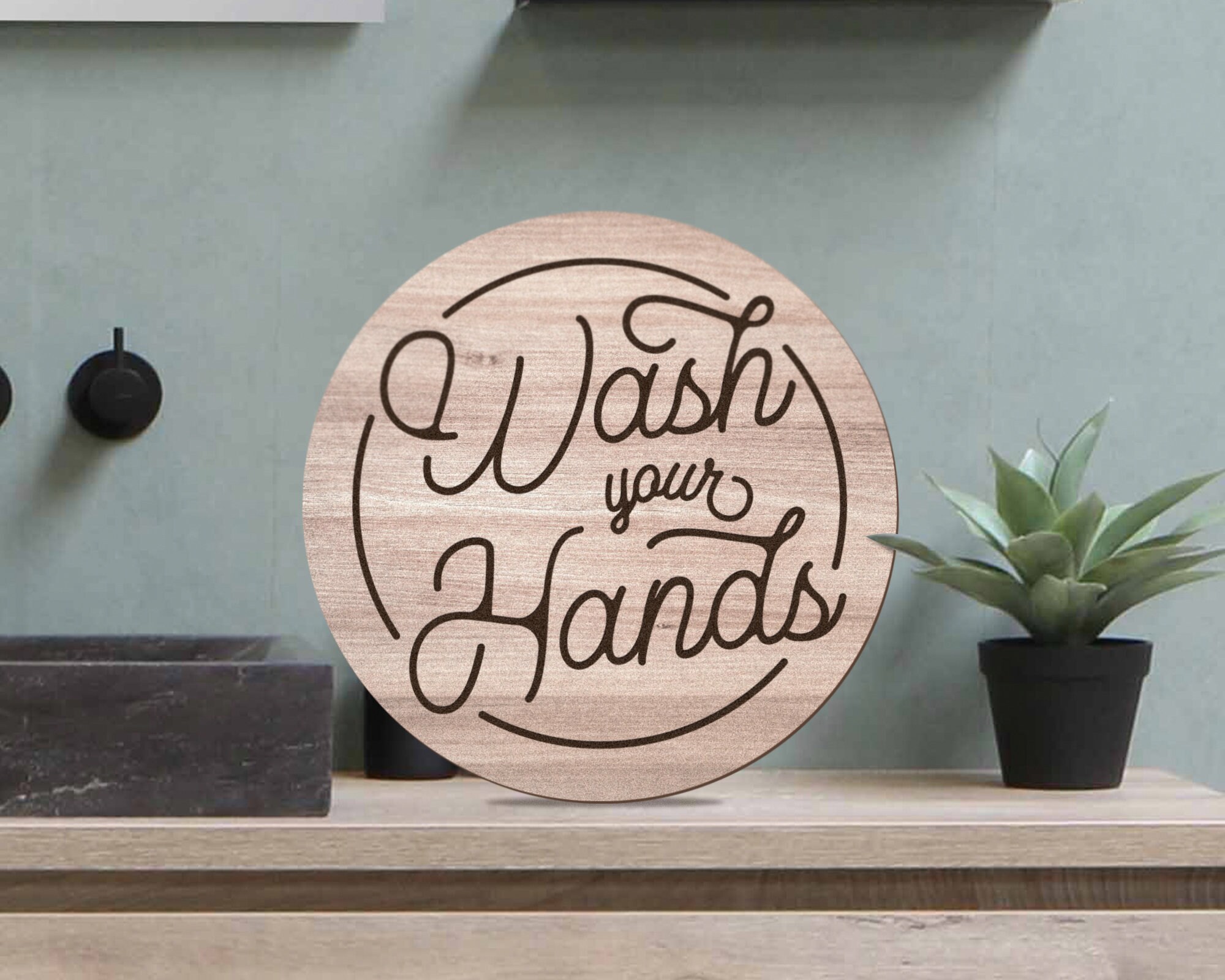 Badezimmer Schild Waschen Sie Ihre Hände Schild Dekor von | Etsy