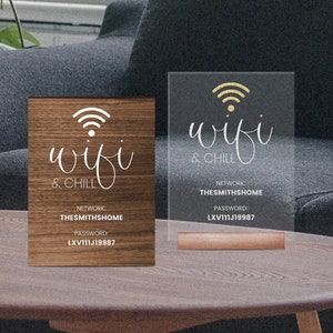Personalized Wooden Wifi Sign, Wifi Password Sign, Business Wifi Sign, Wifi Network Password Engraved Sign, Wooden Sleek Wifi Sign bild 4