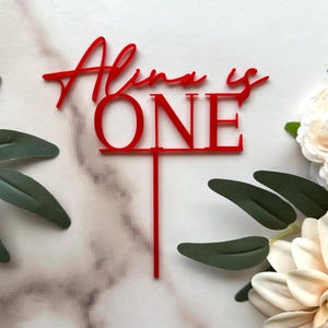 Custom One Year Acrylic Cake Topper: First Birthday Decoration