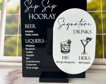 Custom Bar Sign with Signature Drink Menu