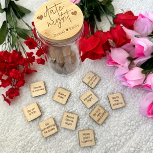 Date Night Mason Jar, Engraved Mason Jar with Date Night Ideas, Valentines Day Gift, Personalized Mason Jar, Date Night Gift, Gift for Her