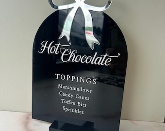 Bow Acrylic Menu Sign, Coquette Style Event Sign