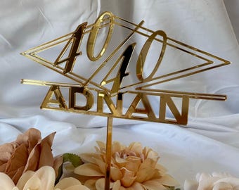 40/40 Club 40th Birthday Cake Topper: Glittering Celebration