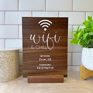 Personalisiertes Wi-Fi-Schild, WLAN-Passwortschild, Geschäftliches WLAN-Schild, WLAN-Passwortschild, Sleek WLAN-Schild
