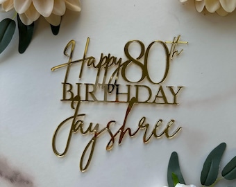 Custom Acrylic Milestone Birthday Cake Topper