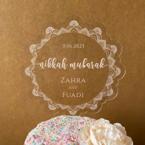 Personalized Nikkafied Cake Topper | Nikkah Cake Decor | Acrylic Cake topper | Nikkah Mubarak
