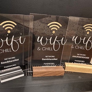 Personalized Wooden Wifi Sign, Wifi Password Sign, Business Wifi Sign, Wifi Network Password Engraved Sign, Wooden Sleek Wifi Sign bild 7