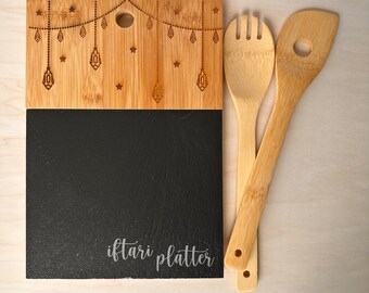 Ramadan Iftari Platter | Slate Board | Ramadan Serving Board | Acacia Slate Board | Ramadan Serving Tray, Iftar Platter | Iftar Serving Tray