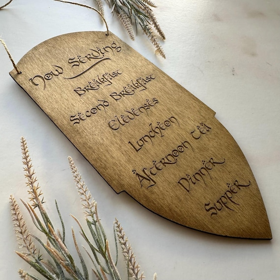 Hobbit Daily Meals Engraved Plaque, Lord of the Rings, Hobbit fans, Hobbit Decorations, LOTR theme decor, LOTR fans