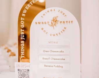 Magnetisch menubord met aangepast logo: dessertreep, pop-upwagentje
