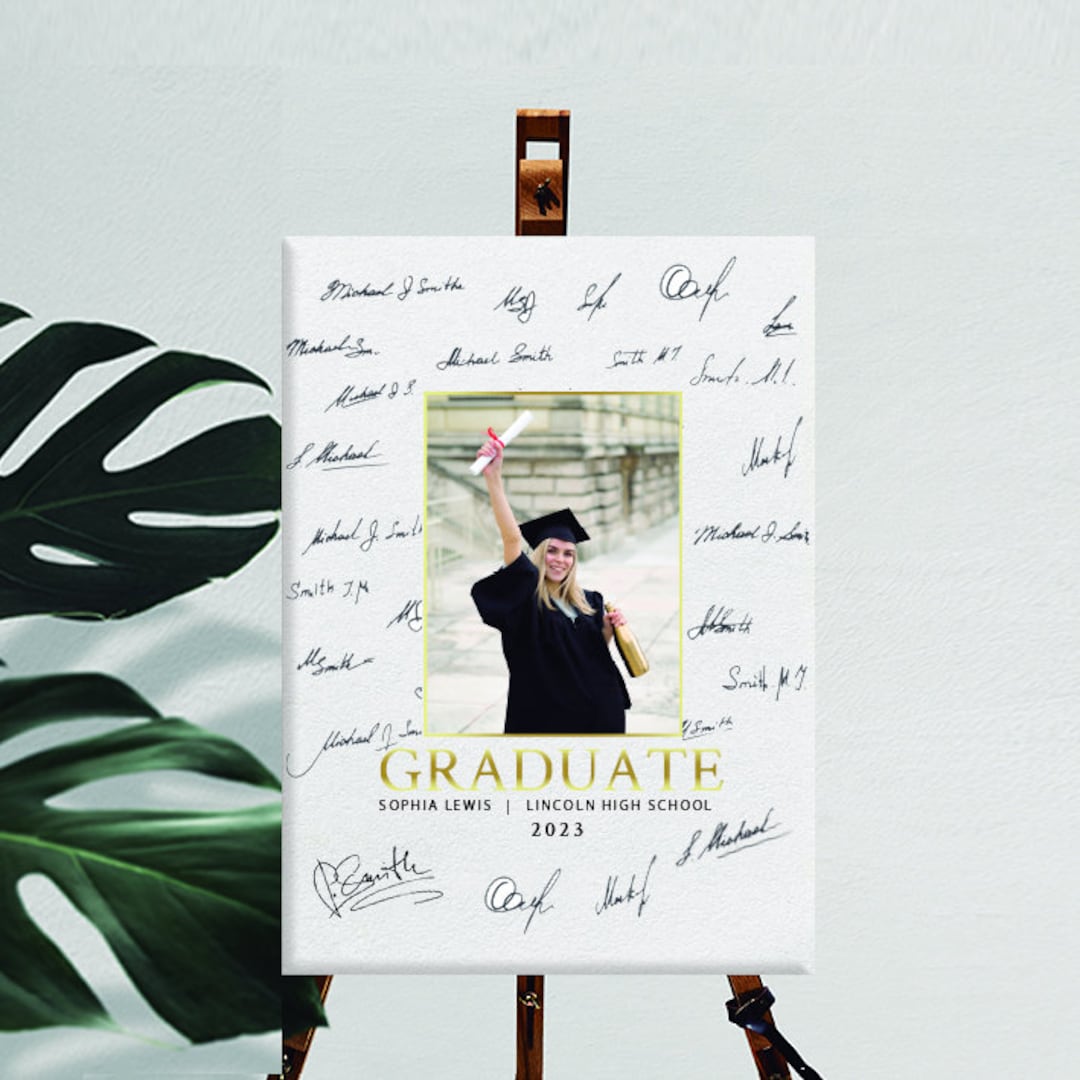 Graduate Signature Photo Board, Graduation Memory Board, Graduation ...
