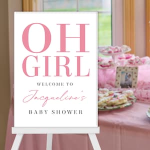 Oh Girl Welcome Sign, Baby Shower Sign, Personalized Baby Shower Decorations, Welcome Sign for Baby Shower, Gender Reveal, Baby Sprinkle