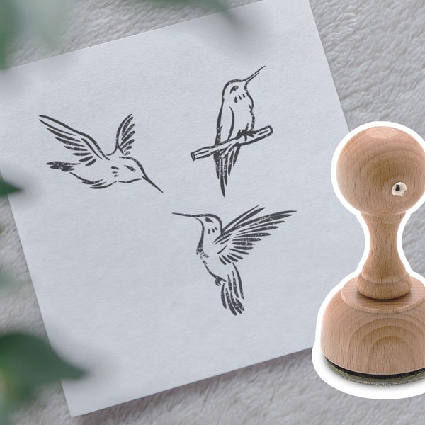 Small Hummingbird Stamp | Wooden Stamp Set | Bird Stamp | Craft Stamps | Stationary Stamp | DIY card making