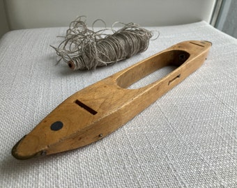 Vintage Wooden Weaving Shuttle, Textile Loom Boat, Farmhouse Decor