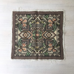 1950&#39;s Embroidered Pillow, Vintage Home Decor 1950&#39;s, Mid-century Home Decor, Handmade Embroidery, Geometric pattern