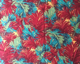 Tela de franela de algodón con estampado floral vintage de los años 70 (73 x 104 cm)