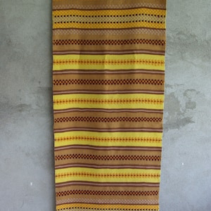 70&#39;s Hand Woven Wool Tapestry Carpet Wall Hanging Rug Mat Size 23&quot; x 59&quot; Woven Textile Wall Home Decor Textile Art