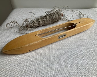 Vintage TOIKA Wooden Weaving Shuttle, Mid Century Loom Decor