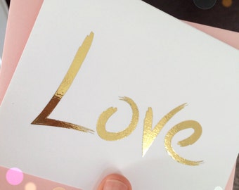 Mother's Day Card, Gold Foil Love Cards, Romantic Card, Glam Anniversary Card, Unique Wedding Card, Greeting Card for her, Card for Husband