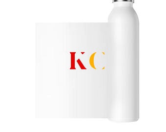 KC Red & Yellow Water Bottle: Kansas City Football Fan Gift